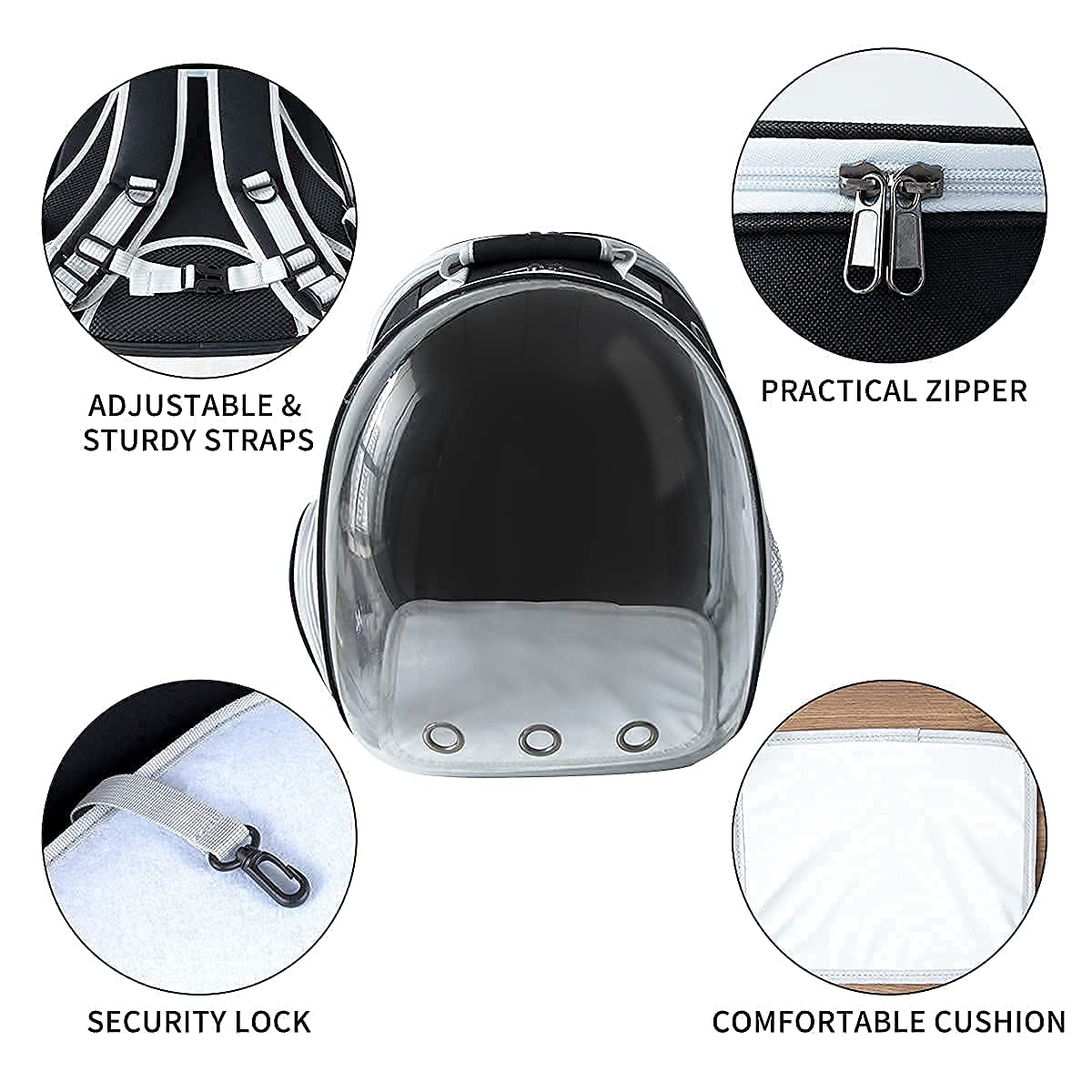 Qpets Side Door Design Cat Carrier Backpack, Expandable Cat Dog Backpack Carrier Bag, Transparent Capsule Air Breathable Transparent Carrier Backpack for Travelling, Ourdoor Qpets Side Door Design Cat Carrier Backpack, Expandable Cat Dog Backpack Carrier Bag, Transparent Capsule Air Breathable Transparent Carrier Backpack for Travelling, Ourdoor